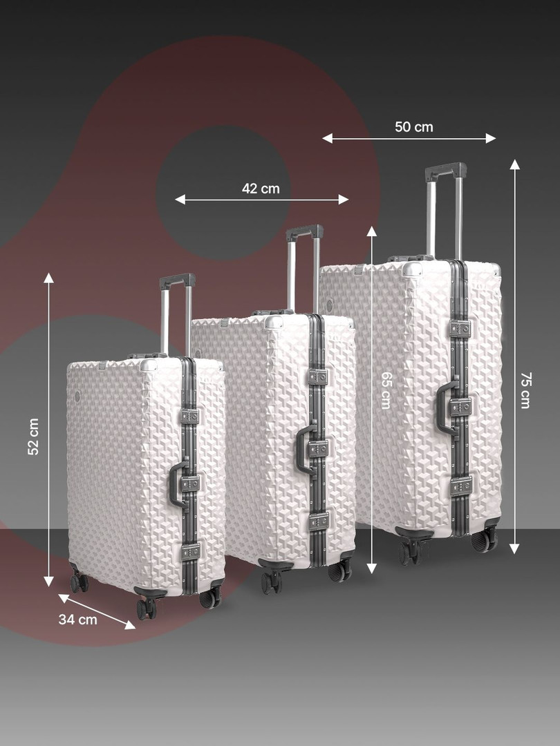 CLUB HACHI Cubex Set Of 3 Textured Hard-Sided 360-Degree Rotation Trolley Bag